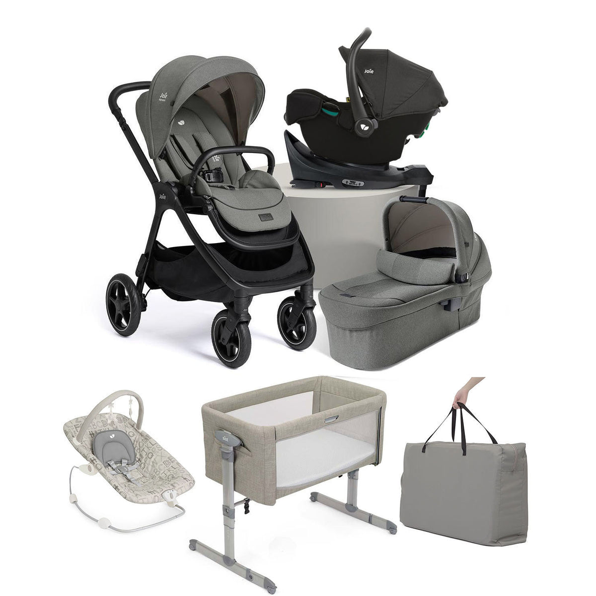 Joie Finiti Flex 4in1 Travel Ready with i-Snug 2 Essential Travel & Nursery Bundle