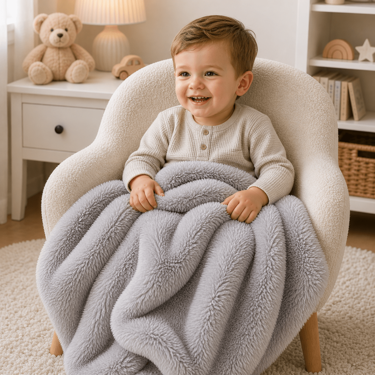 Luxury Faux Fur Baby / Toddler Blanket - Grey