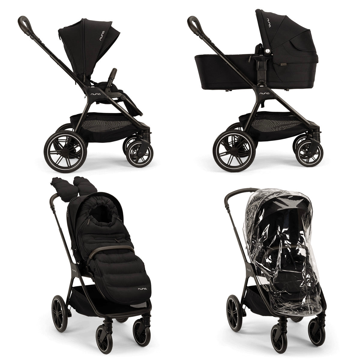 Nuna Triv LX All Season Pram Bundle, Caviar