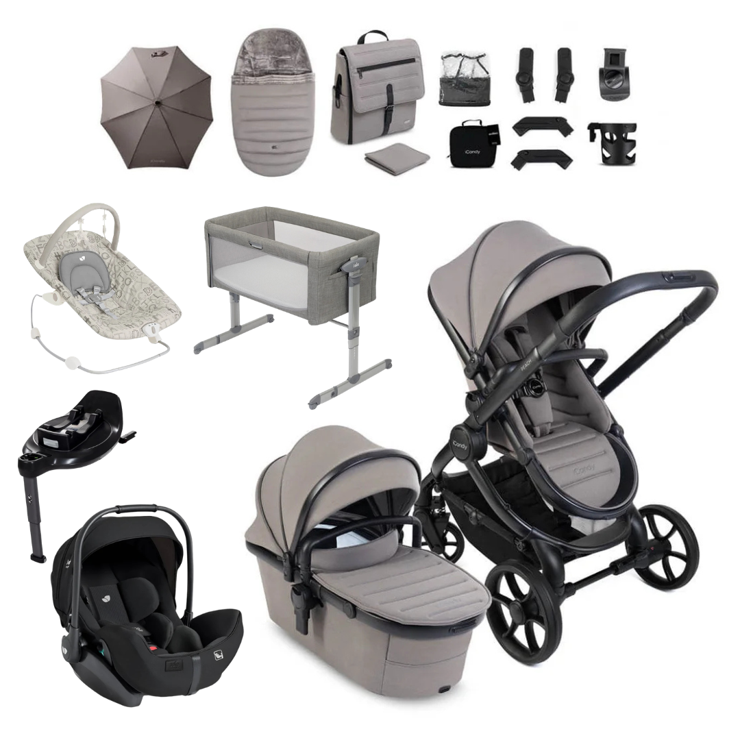 iCandy Peach 8 Essential Bundle With Joie Signature i-Level 360 Car Seat