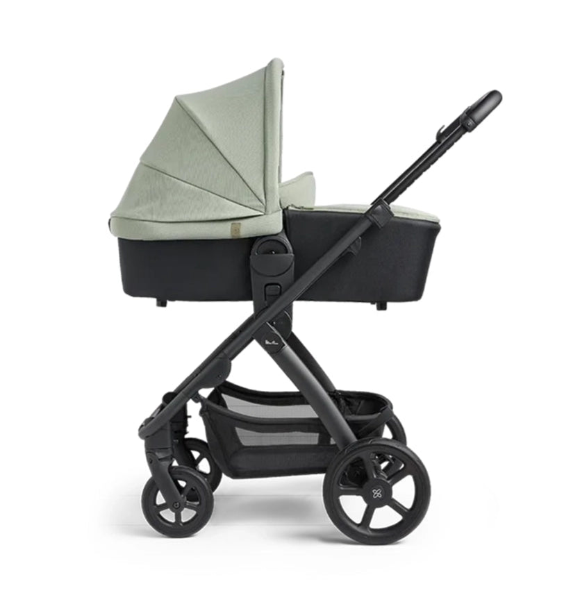 Silver Cross Tide 3-in-1 Dream Travel System + Free Accessories Pack Bundle, Sage on Black