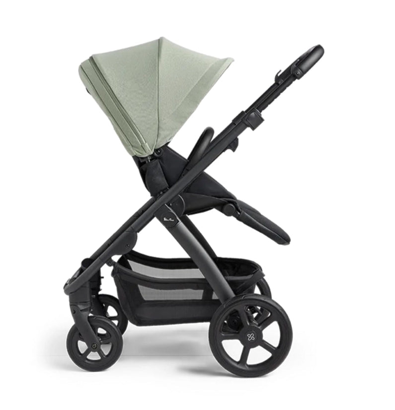 Silver Cross Tide 3-in-1 Dream Travel System + Free Accessories Pack Bundle, Sage on Black