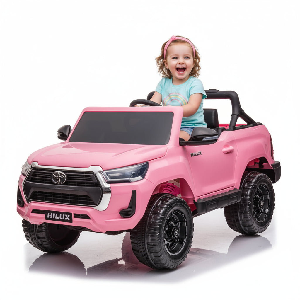 Toyota Hilux 12V Electric Ride-On Jeep – Pink, Two-Seater, 2–8 Years