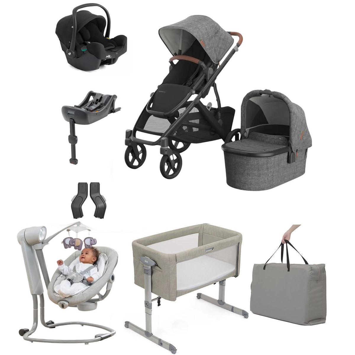 UPPAbaby Vista V3 Essential Pram & Nursery Bundle with Joie i-Snug 2 & Base