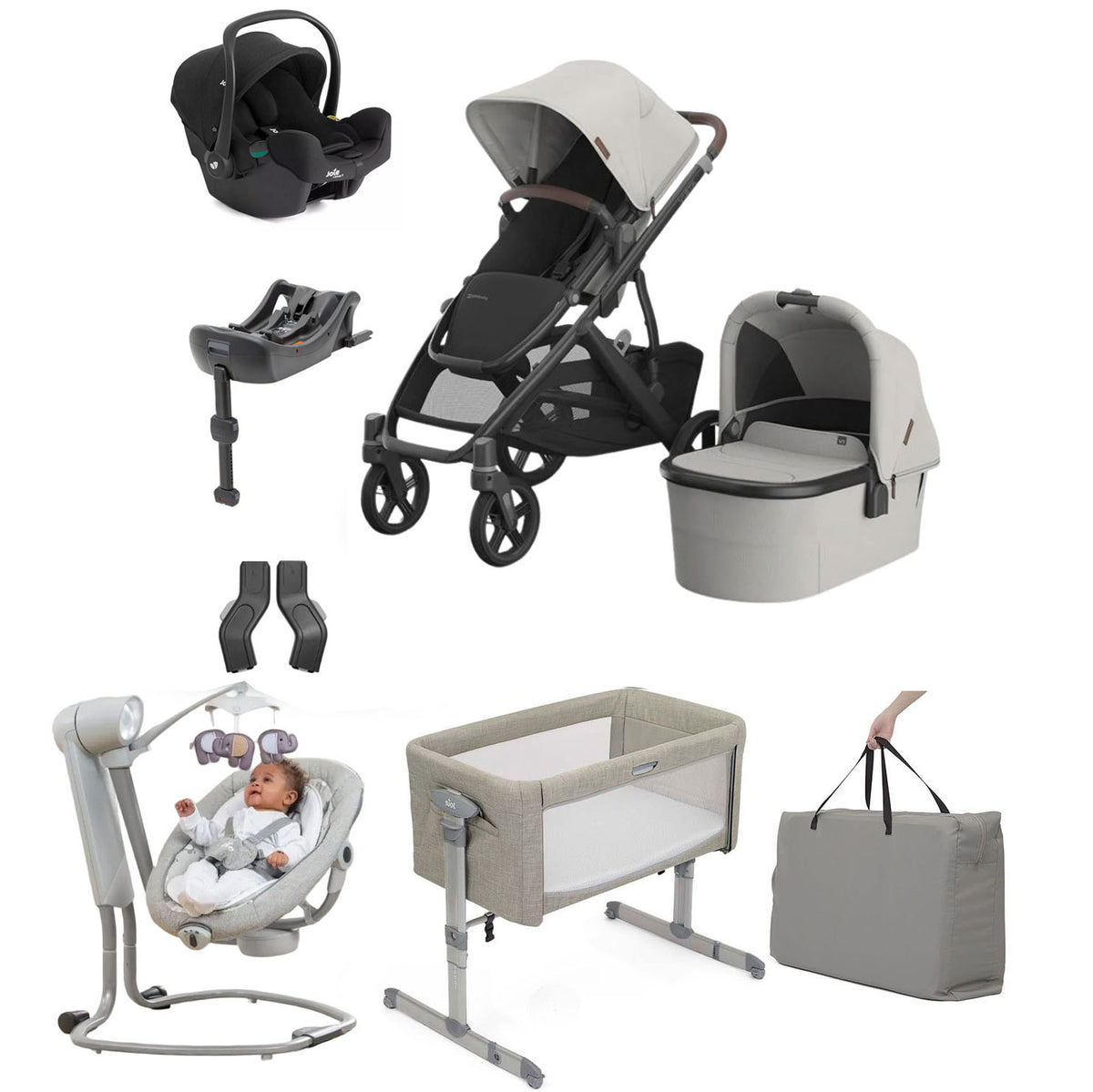 UPPAbaby Vista V3 Essential Pram & Nursery Bundle with Joie i-Snug 2 & Base