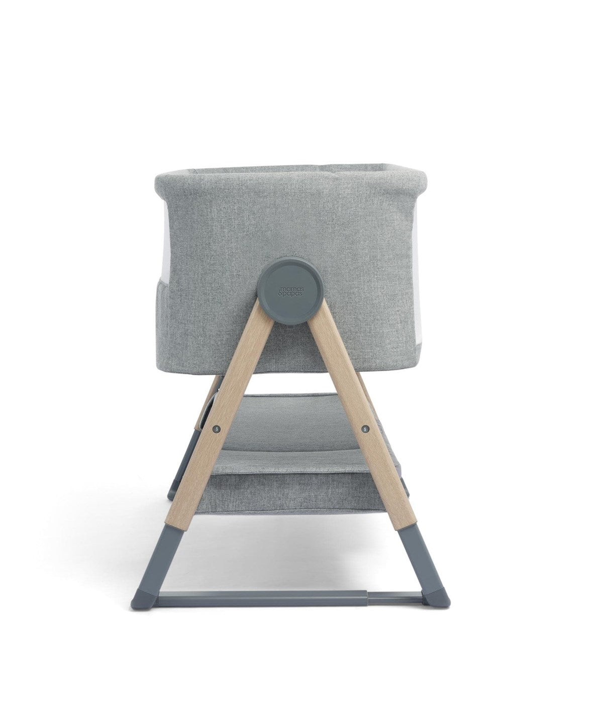 Mamas & Papas Lua Bedside Crib & Mattress Protector Bundle, Grey