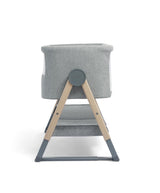 Mamas & Papas Lua Bedside Crib & Mattress Protector Bundle, Grey
