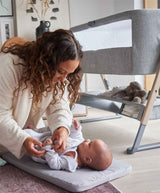 Mamas & Papas Lua Bedside Crib & Mattress Protector Bundle, Grey