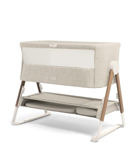 Mamas & Papas Lua Bedside Crib & Mattress Protector Bundle, Fawn