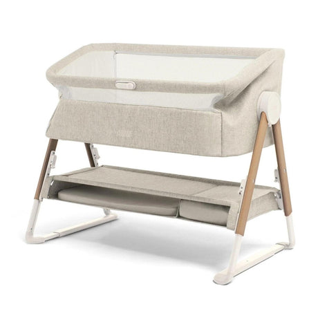 Mamas & Papas Lua Bedside Crib & Mattress Protector Bundle, Fawn