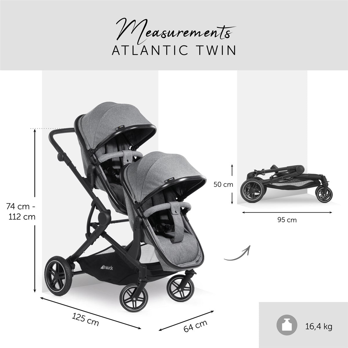 Hauck Atlantic Twin Tandem Pram & Pushchair