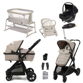 BabyLo Panorama XTi Premium Bundle & Travel System, Almond, Maxi Cosi Kori & Iora