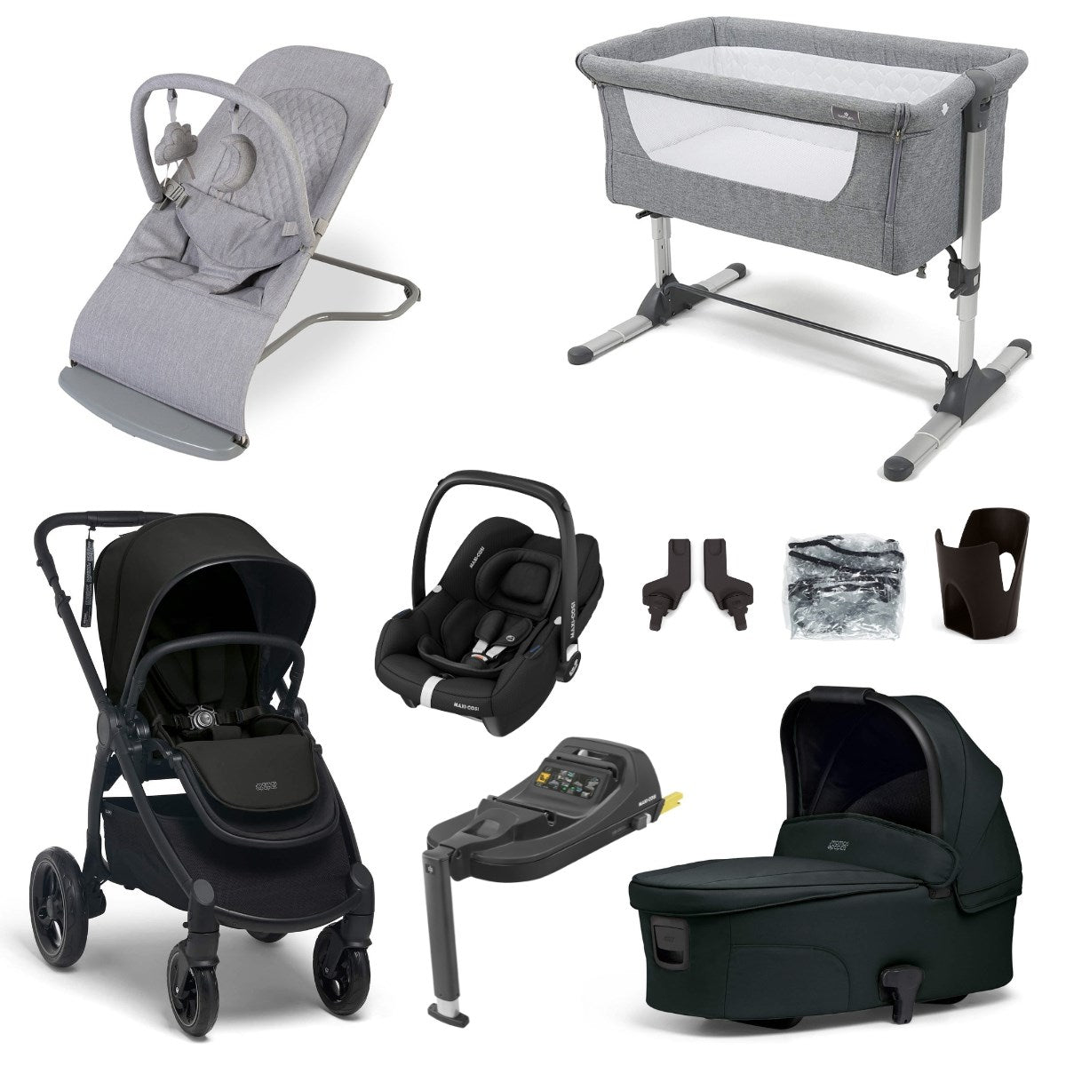Mamas & Papas Ocarro Essential Travel & Nursery Bundle, Jet