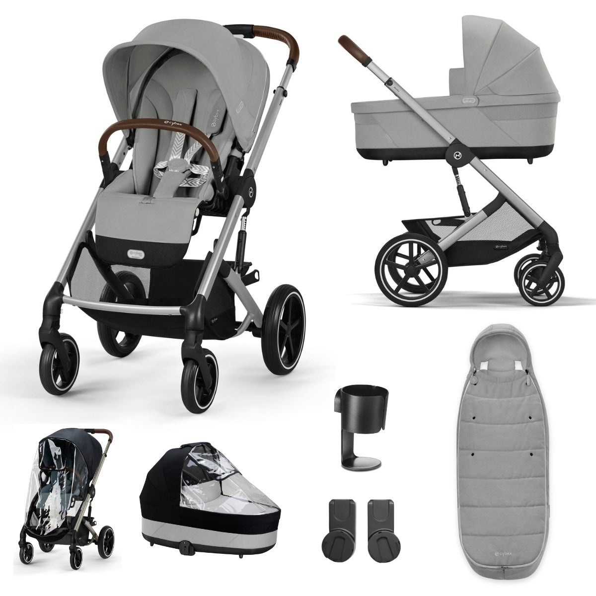 Cybex Balios S Lux 8 Piece Bundle, Stone Grey