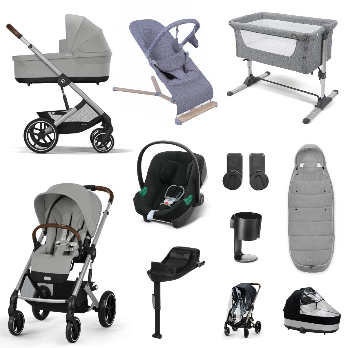 Cybex Balios S Lux Essential Travel & Nursery Bundle, Stone Grey