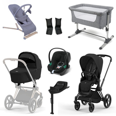 Cybex Priam Essential Travel & Nursery Bundle, Sepia Black / Matt Black