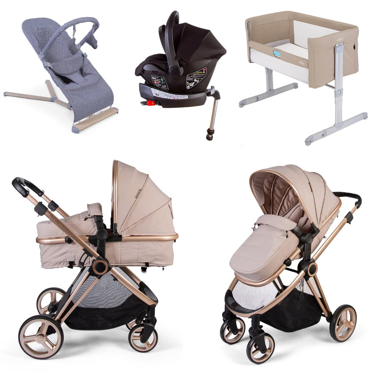 Red Kite Push Me Pace i Travel & Nursery Bundle, Latte
