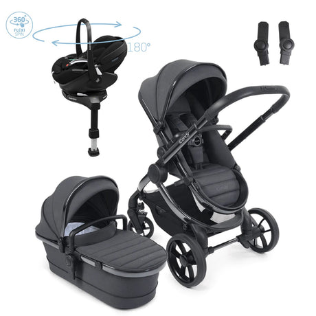 iCandy Peach 7 travel System With Pebble 360 Pro¬≤ Car Seat And Family Fix Base, Dark Grey