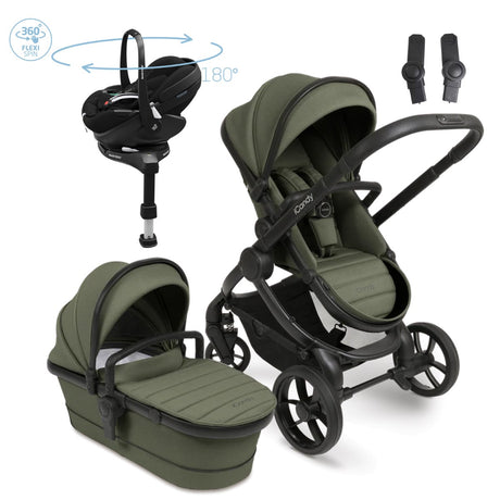 iCandy Peach 7 travel System With Pebble 360 Pro² Car Seat And Family Fix Base, Ivy