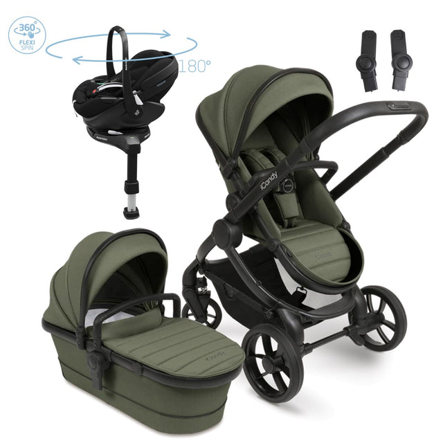 iCandy Peach 7 travel System With Pebble 360 Pro² Car Seat And Family Fix Base, Ivy