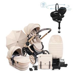 iCandy Peach 7 Luxury Travel System, Maxi-Cosi Pebble 360 Pro² Car Seat & Base, Biscotti Edition