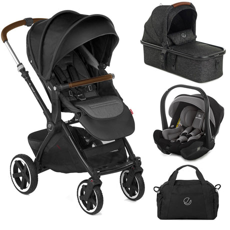 Jane Crosslight + Micro Pro + Travel Carrier Travel System, Cold Black