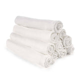 Bamboo Muslin Cloths For Baby 35 x 35 cm (10-Pack), White