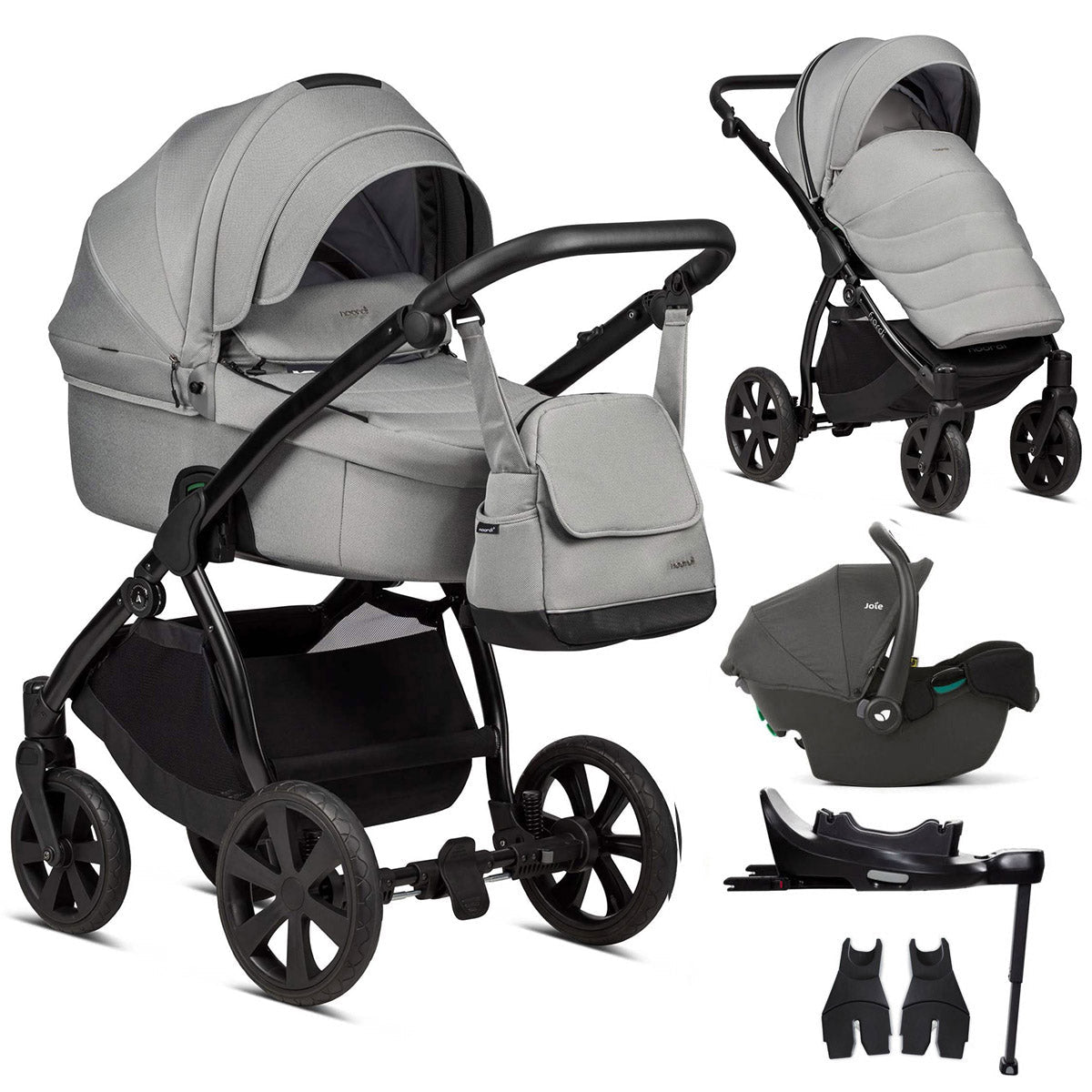 Noordi Fjordi V1 3in1 with Joie i-Snug 2 Car Seat, Grey