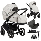 Noordi Fjordi V1 Leather 3in1 with Joie i-Snug 2 Car Seat, Cloud