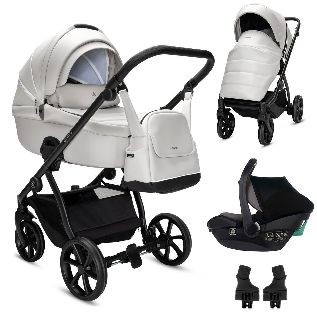 Noordi Fjordi V2 Leather - 3in1 Travel System with Travel Carrier i-Size Car Seat