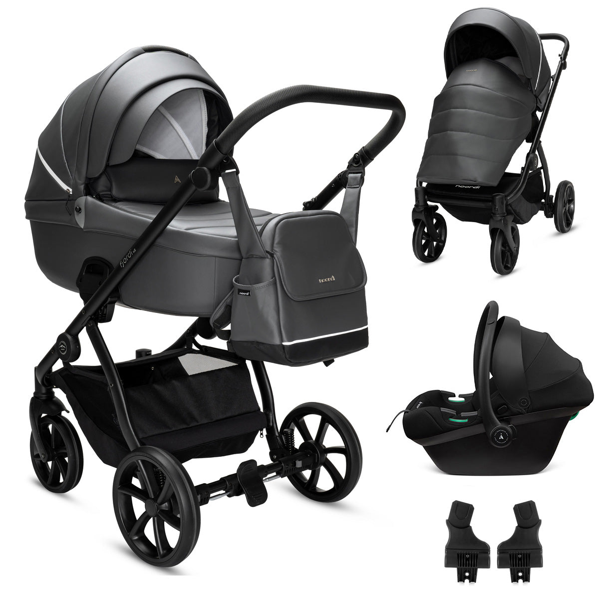 Noordi Fjordi V2 Leather - 3in1 Travel System with Terra i-Size Car Seat
