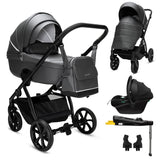 Noordi Fjordi V2 Leather - 3in1 Travel System with Terra i-Size Car Seat