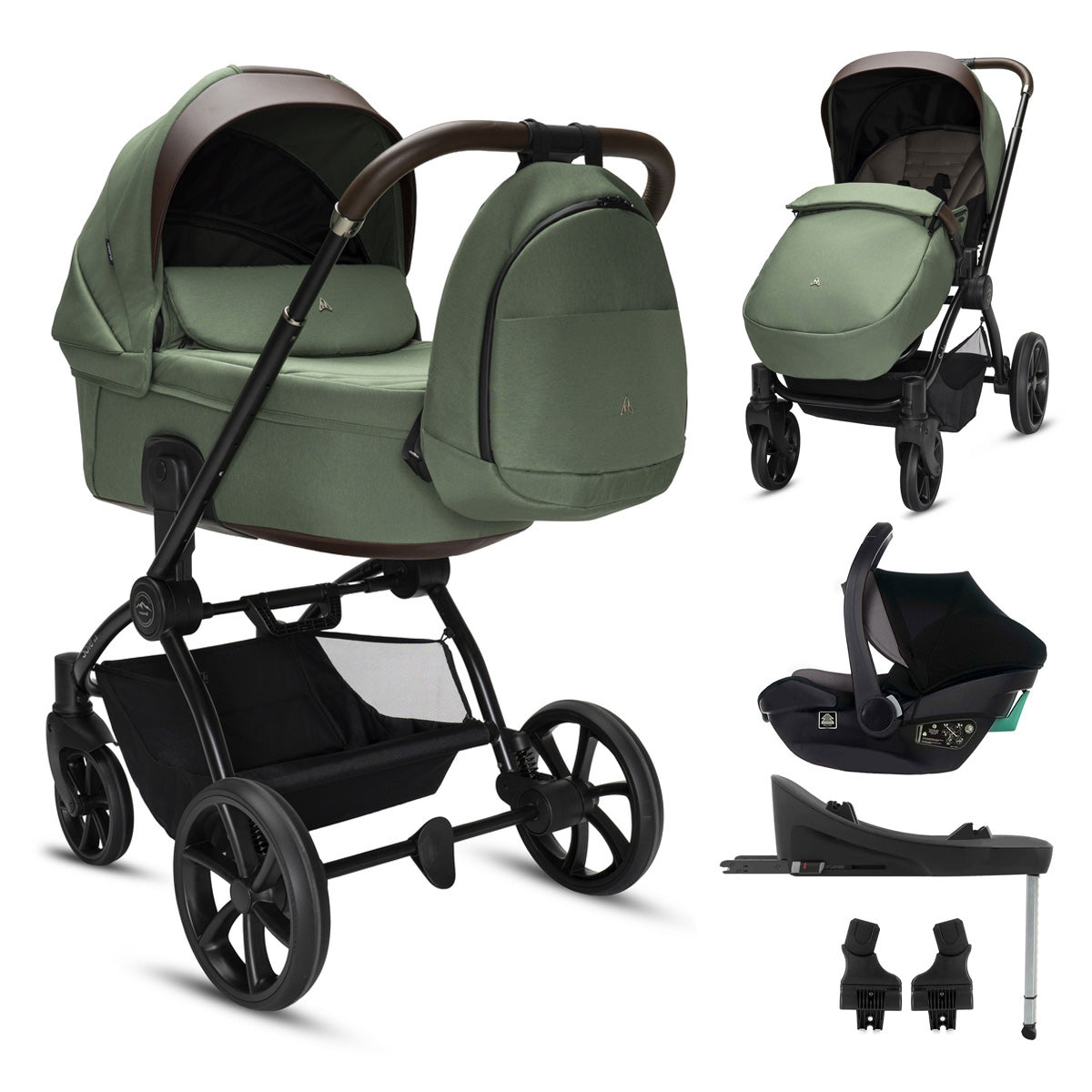 Noordi Sole V3 3in1 with Travel Carrier Car Seat, Woodland Green