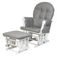 Babylo Brompton Glider and Footstool Grey suedette White wood