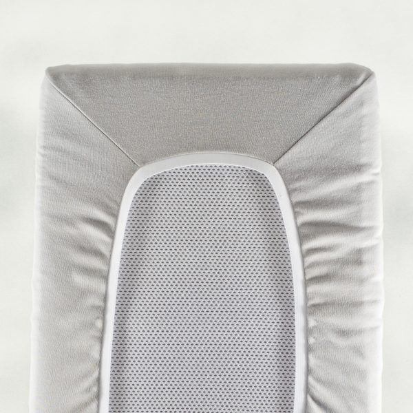Giggle Baby - 2 Pack Organic small round end Pram/Crib sheets to fit mattress: up to 73cm x 30cm. Grey.