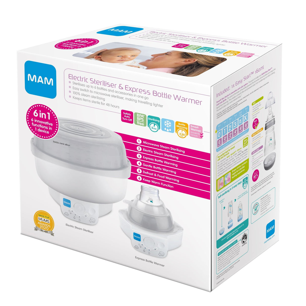 MAM Electric Steriliser & Express Bottle Warmer - Grey