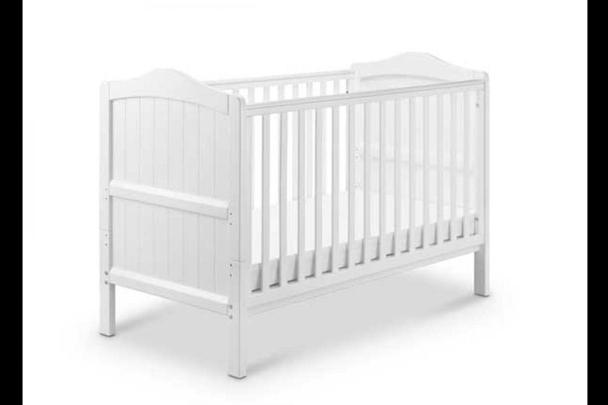 Babylo Exclusive Clara Deluxe 32mm solid wooden ends- cot bed White