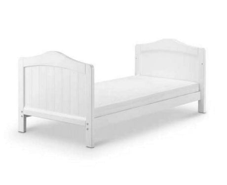 Babylo Exclusive Clara Deluxe 32mm Solid Wooden Ends- Cot Bed White