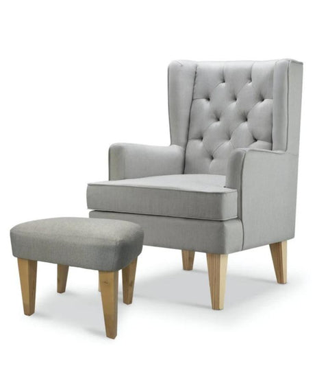 BabyLo Soothe Easy Nursing Chair & Rocker With Stool, Grey