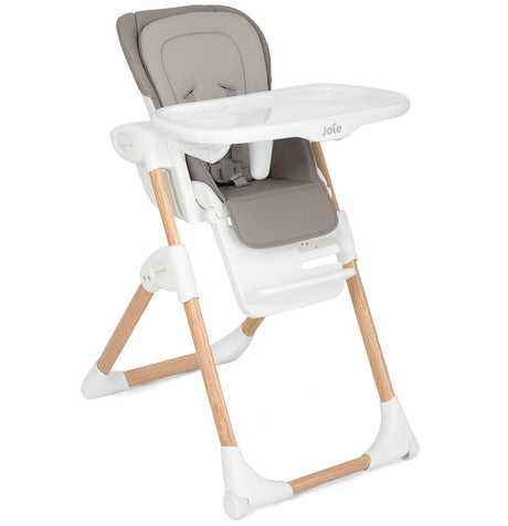 Joie high chair with beige cushion on a white background