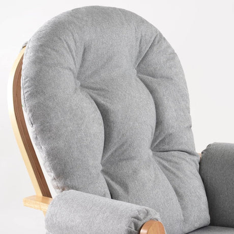 Babylo Brompton Glider & Footstool Grey Suedette/Natural Wood