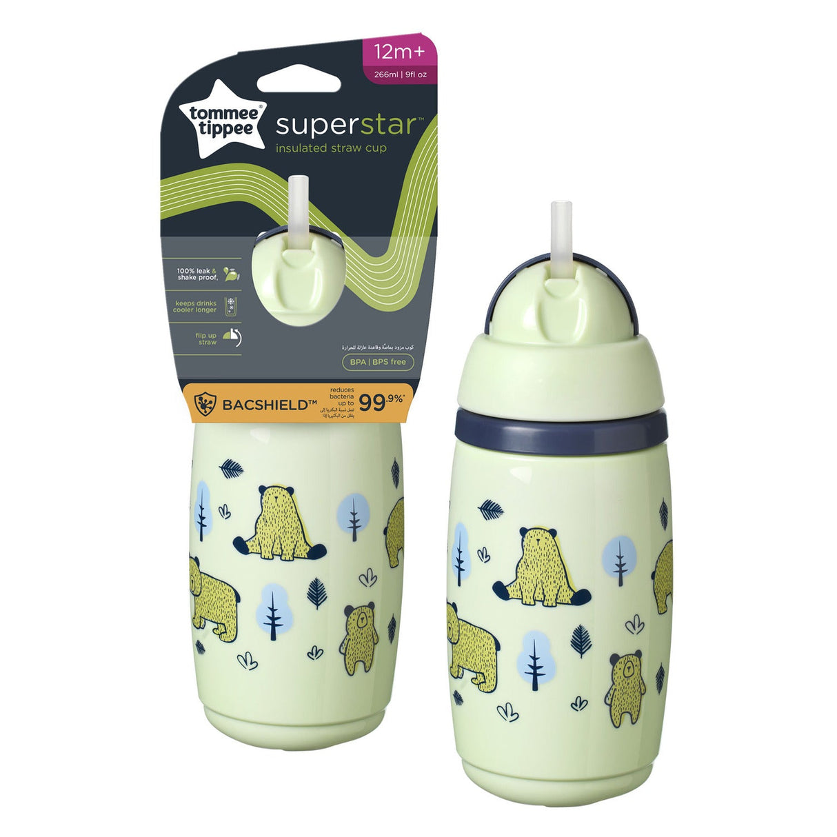 Tommee Tippee insulated straw cup 266ml 12m+