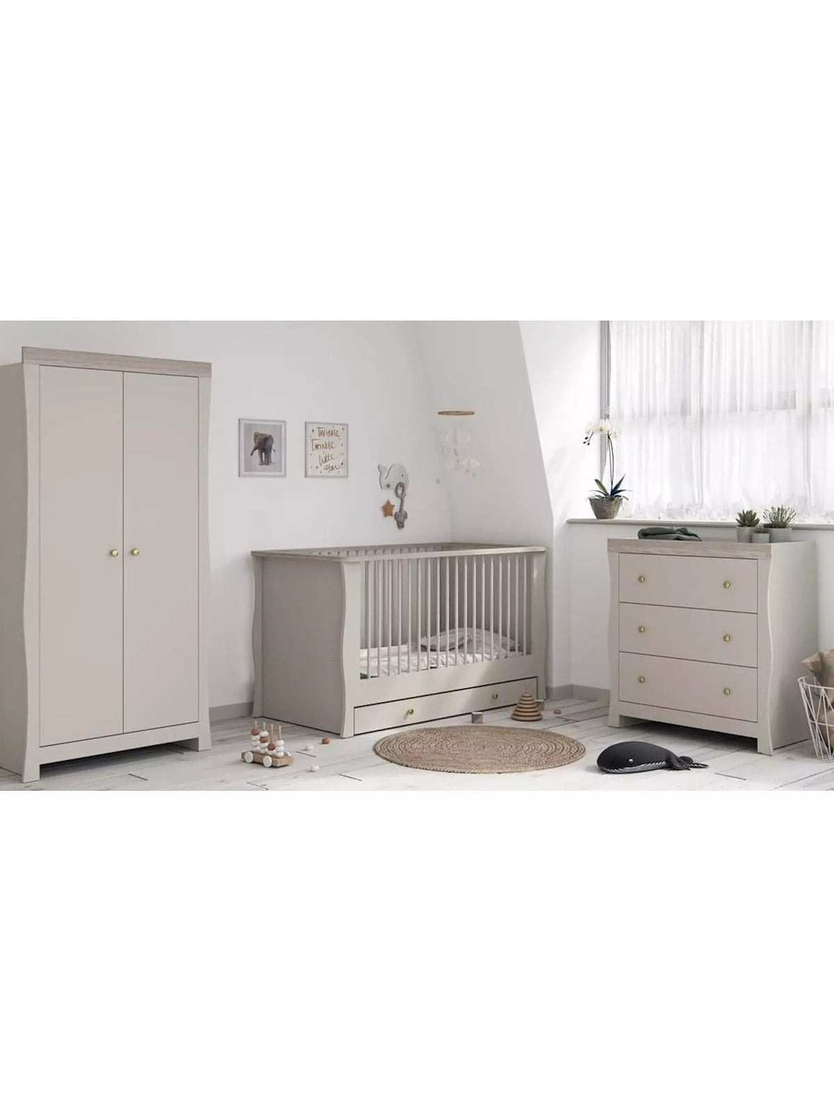Celeste Wardrobe 2-door Cashmere/Gray ash
