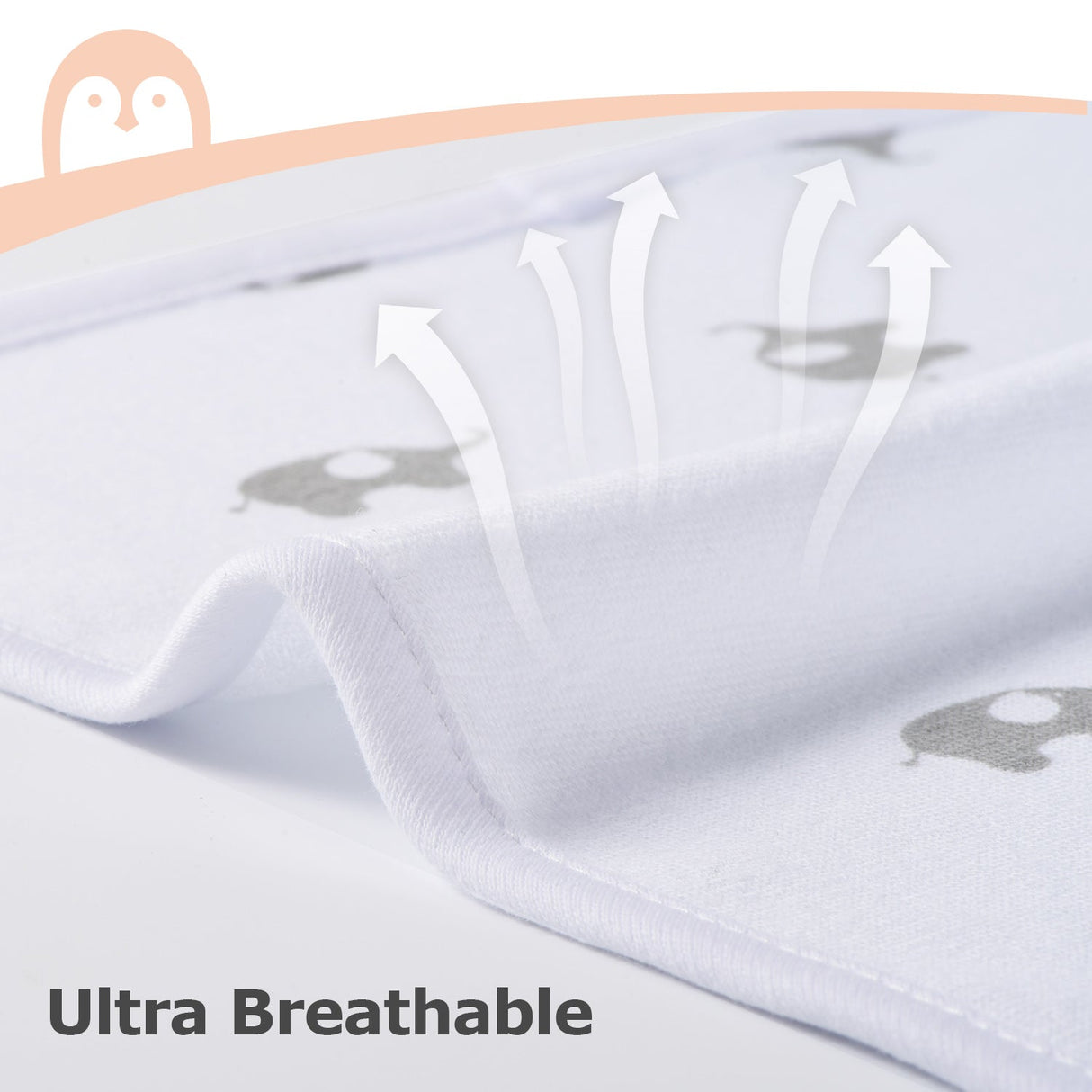 Momcozy Baby Hooded Towel Includes 2 x Hooded towels and 6 cloths Grey/white