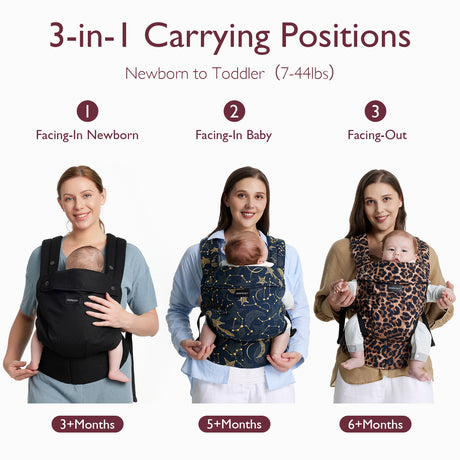 Momcozy Baby Carrier Cotton Black