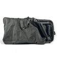 Black travel bag on a white background