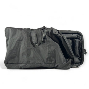 Black travel bag on a white background