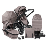 iCandy Peach 7 Complete Luxury Single to Double Pushchair & Travel System Ready Bundle, Porcini