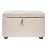 Gaia Serena Footstool - Biscuit Boucle//Oak