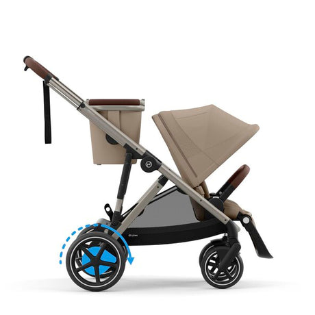 Cybex e-Gazelle S Electric Single to Double Pushchair - Taupe Almond Beige/beige